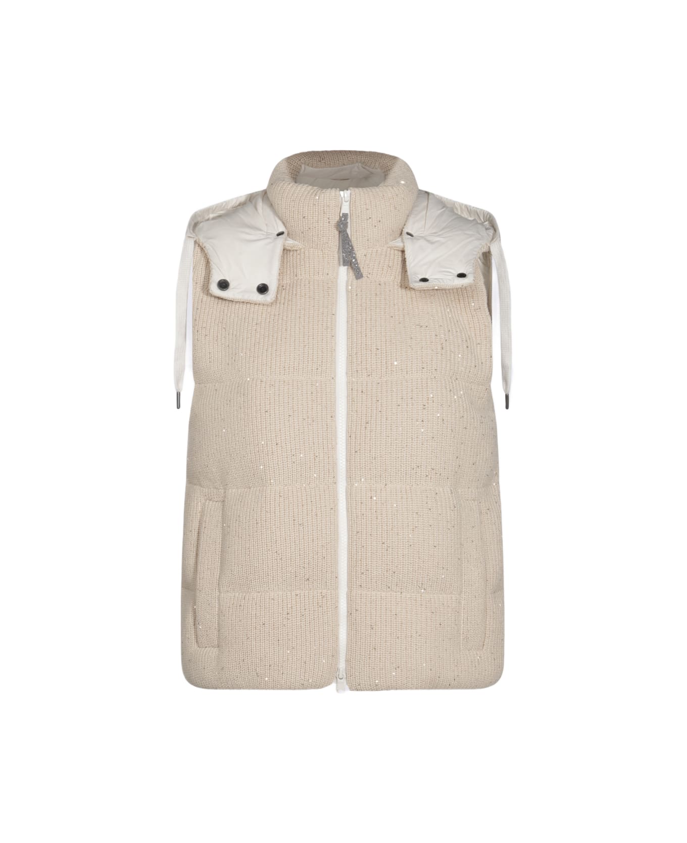 Brunello Cucinelli Beige Wool Down Jacket - burro