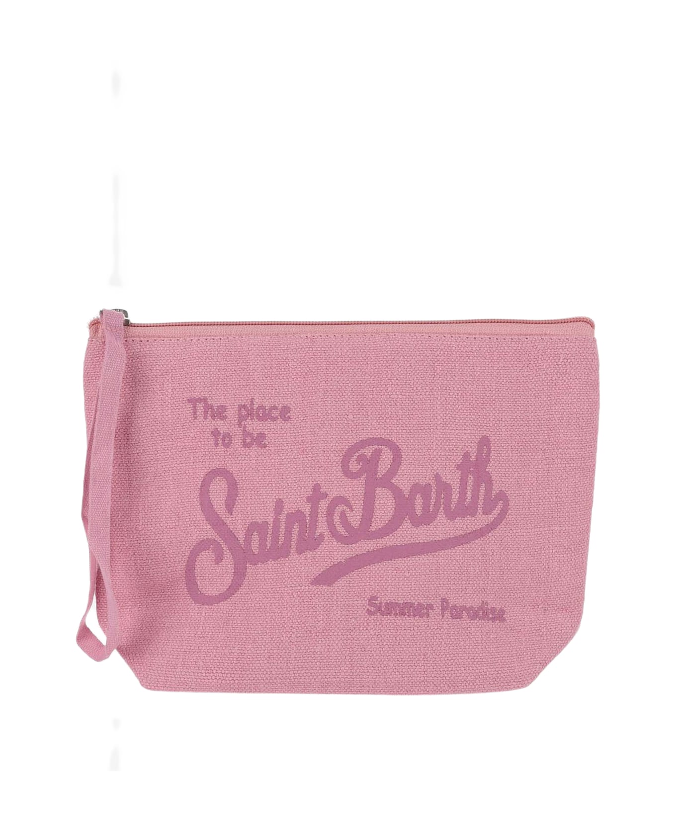 MC2 Saint Barth Linen Clutch Bag With Logo - Pink クラッチバッグ