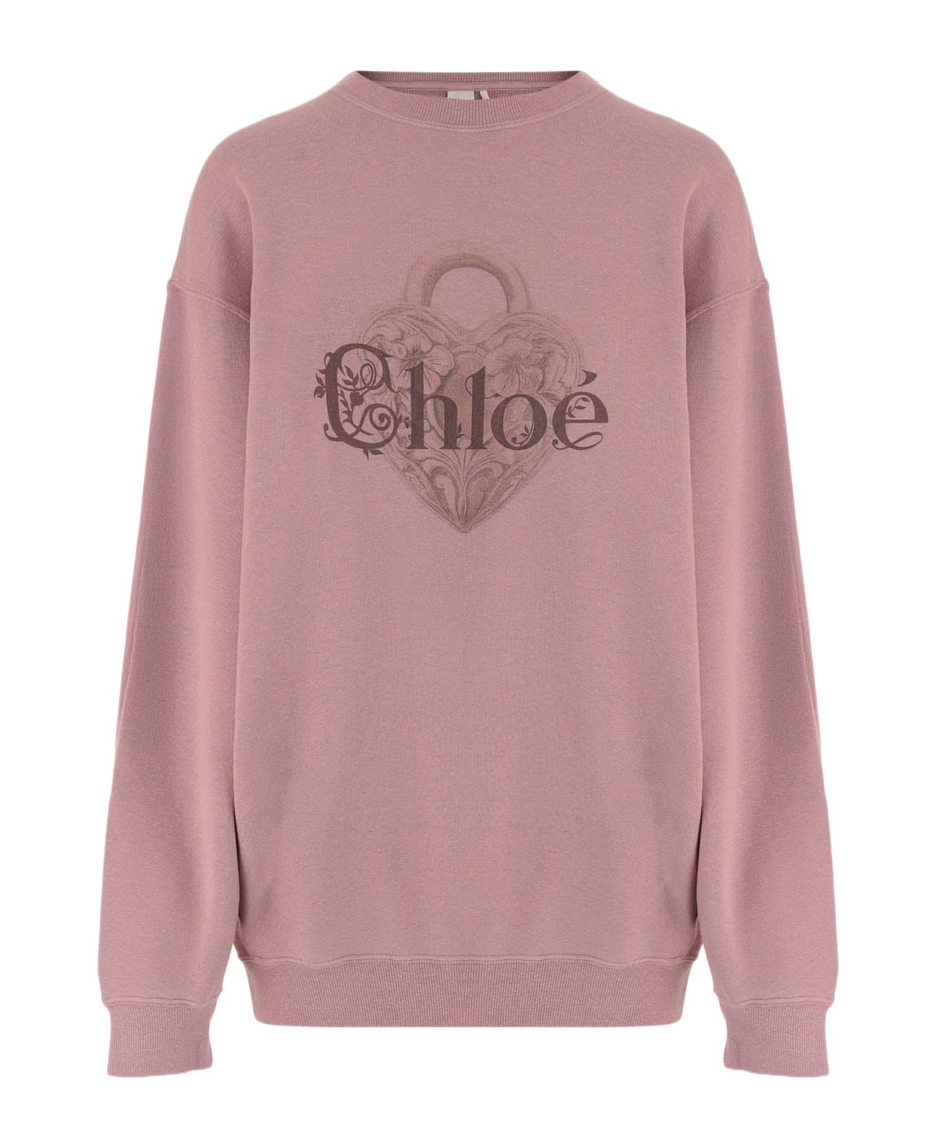 Chloé Cotton Blend Sweatshirt With Logo - Pink