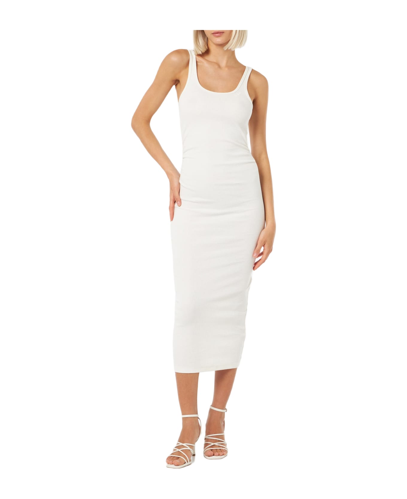 MC2 Saint Barth Woman Ribbed Cotton Jersey Tank Dress Jennifer - WHITE