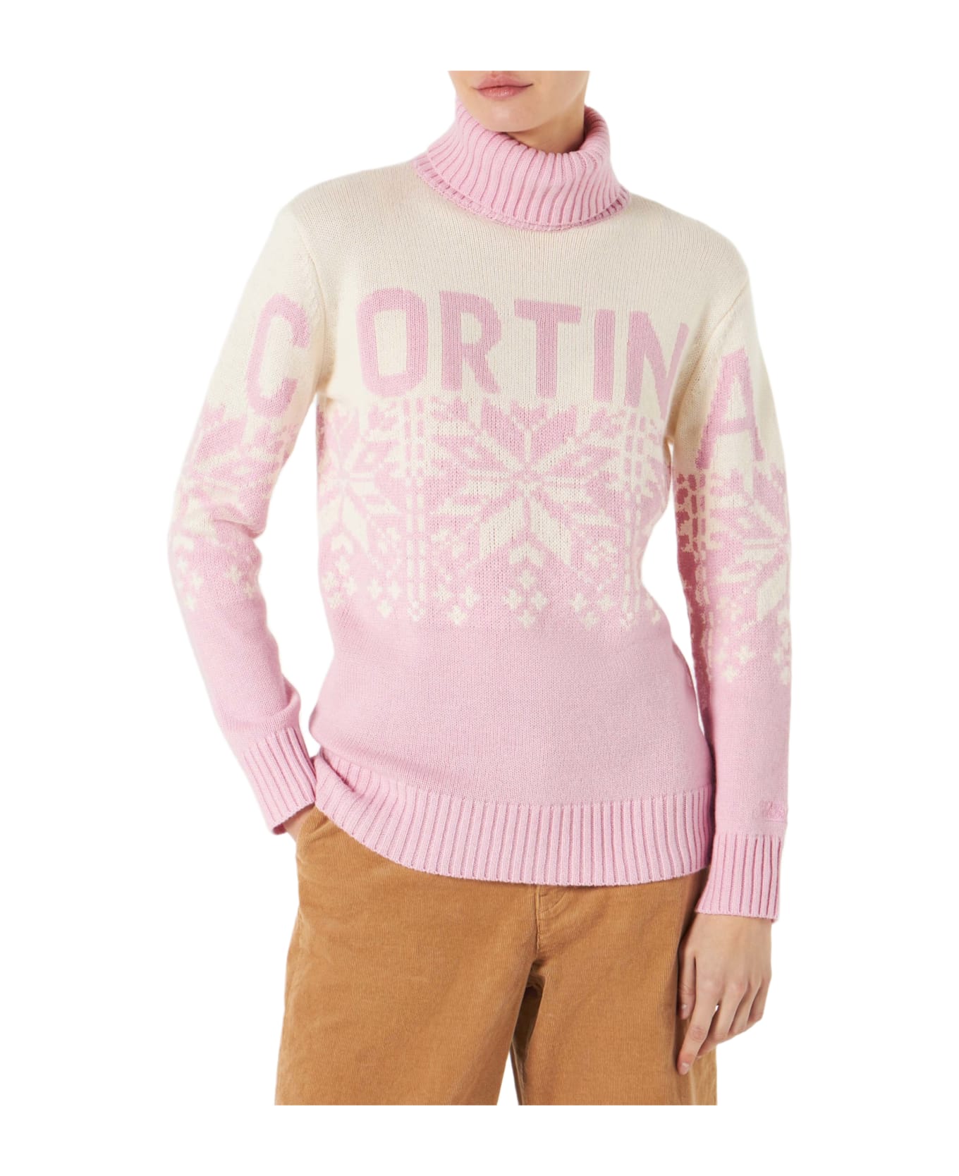 MC2 Saint Barth Woman Turtleneck Sweater With Cortina Print