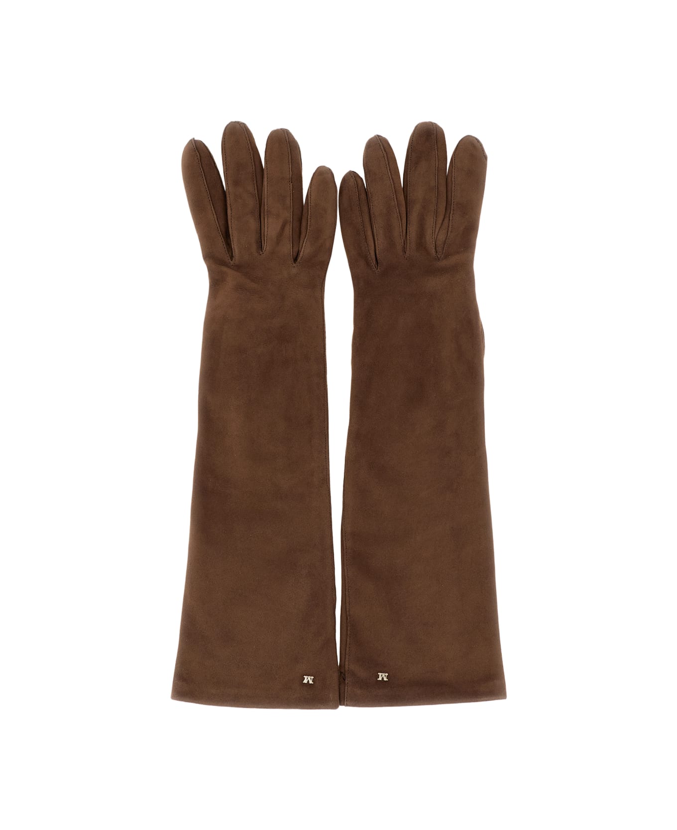 Max Mara Afidee Suede Gloves - Leather Brown