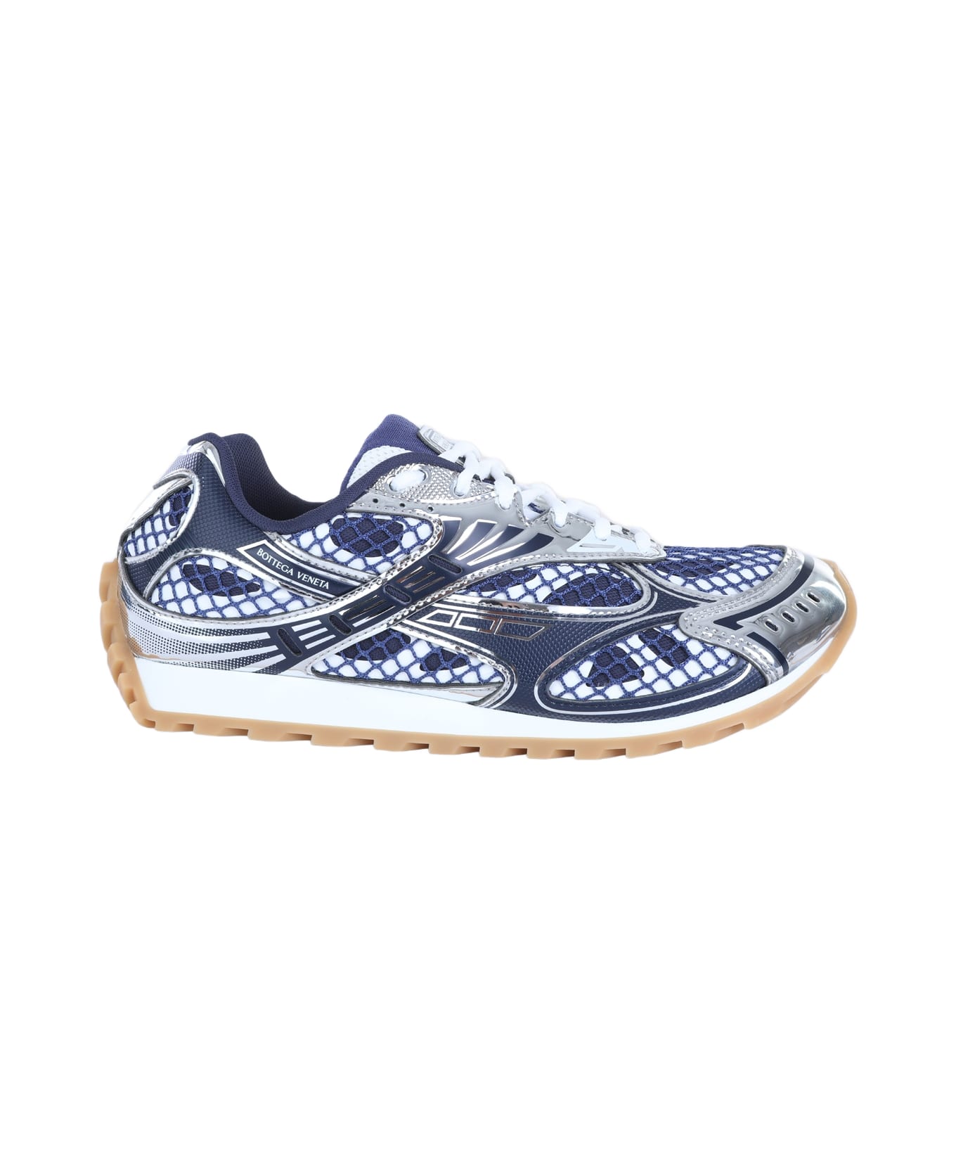 Bottega Veneta Blue And Silver Orbit Sneakers - ABYSS-SILVER