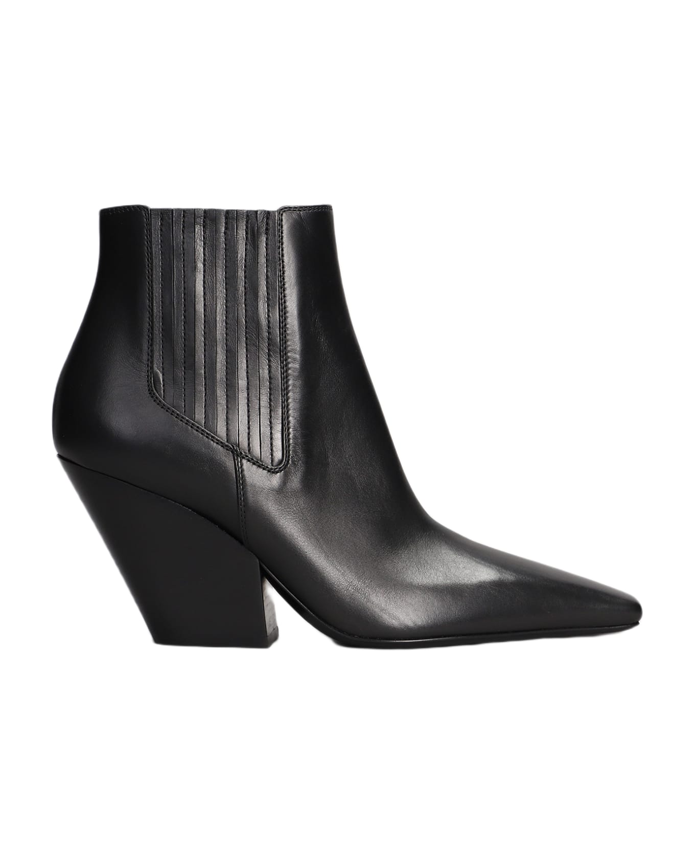 Casadei Ankle Boots In Black Leather - BLACK