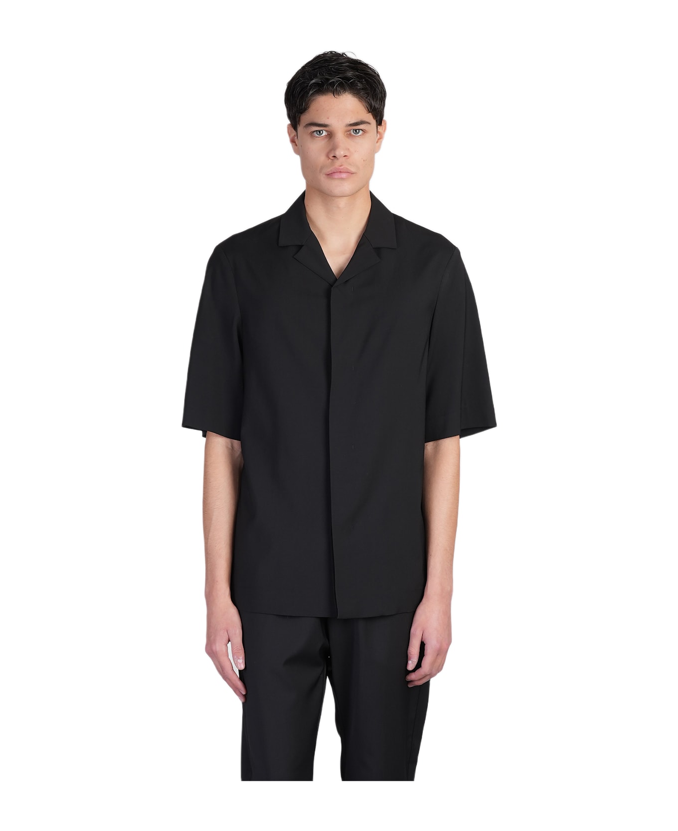 Barena Atila Shirt In Black Wool - black
