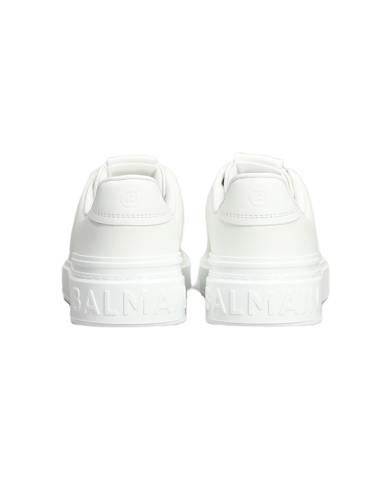 Balmain B Court Sneakers In White Leather - white