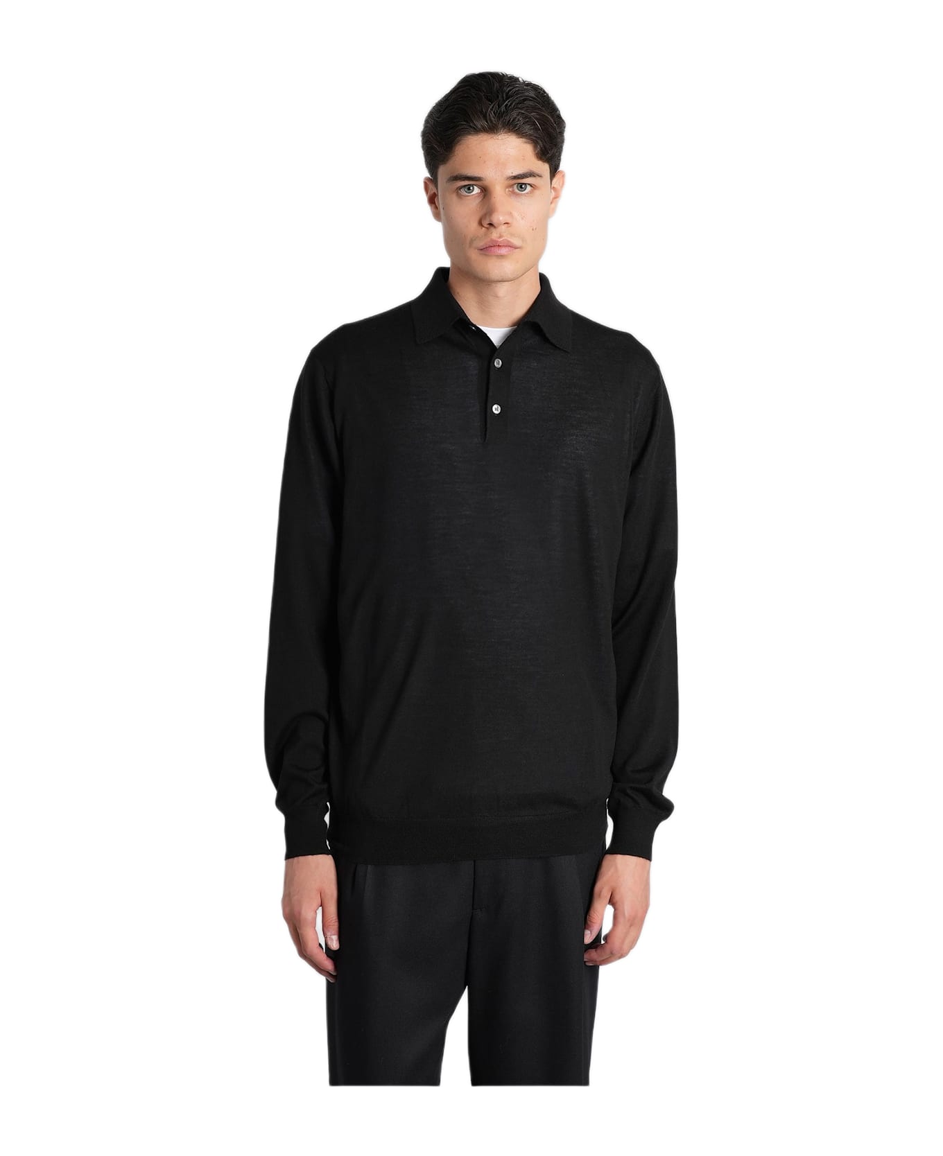 Lardini Polo In Black Wool - black