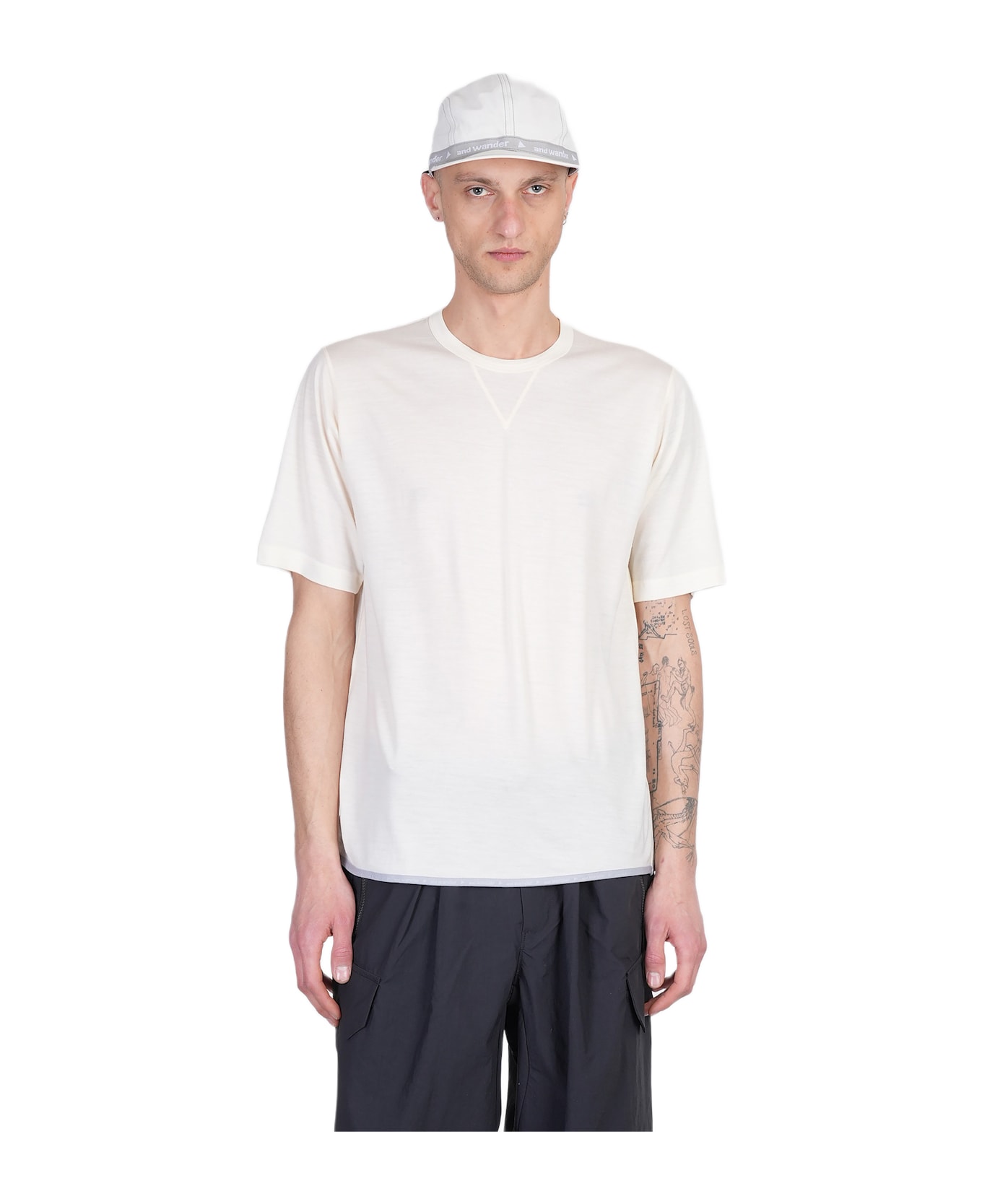 And Wander T-shirt In Beige Wool - beige