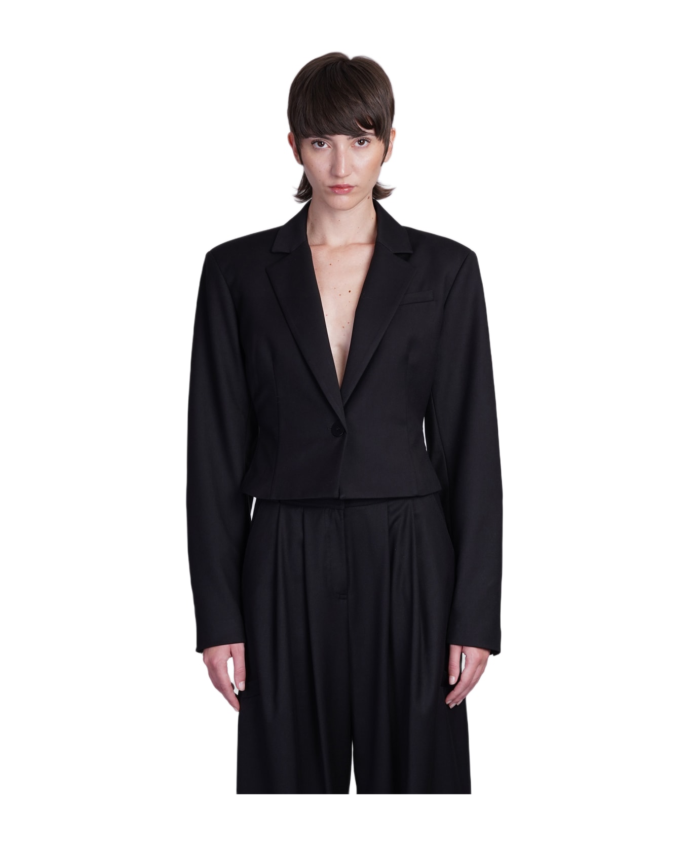 ANDREĀDAMO Blazer In Black Polyester - black