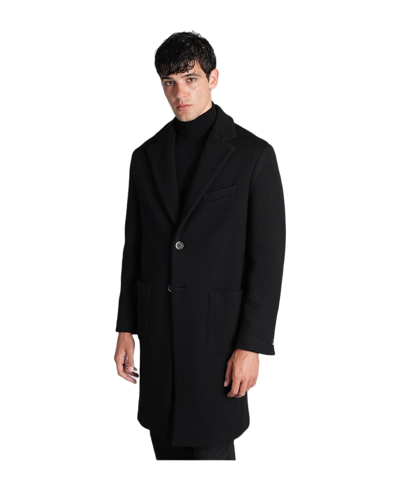 Barena Baron In Black Wool - black