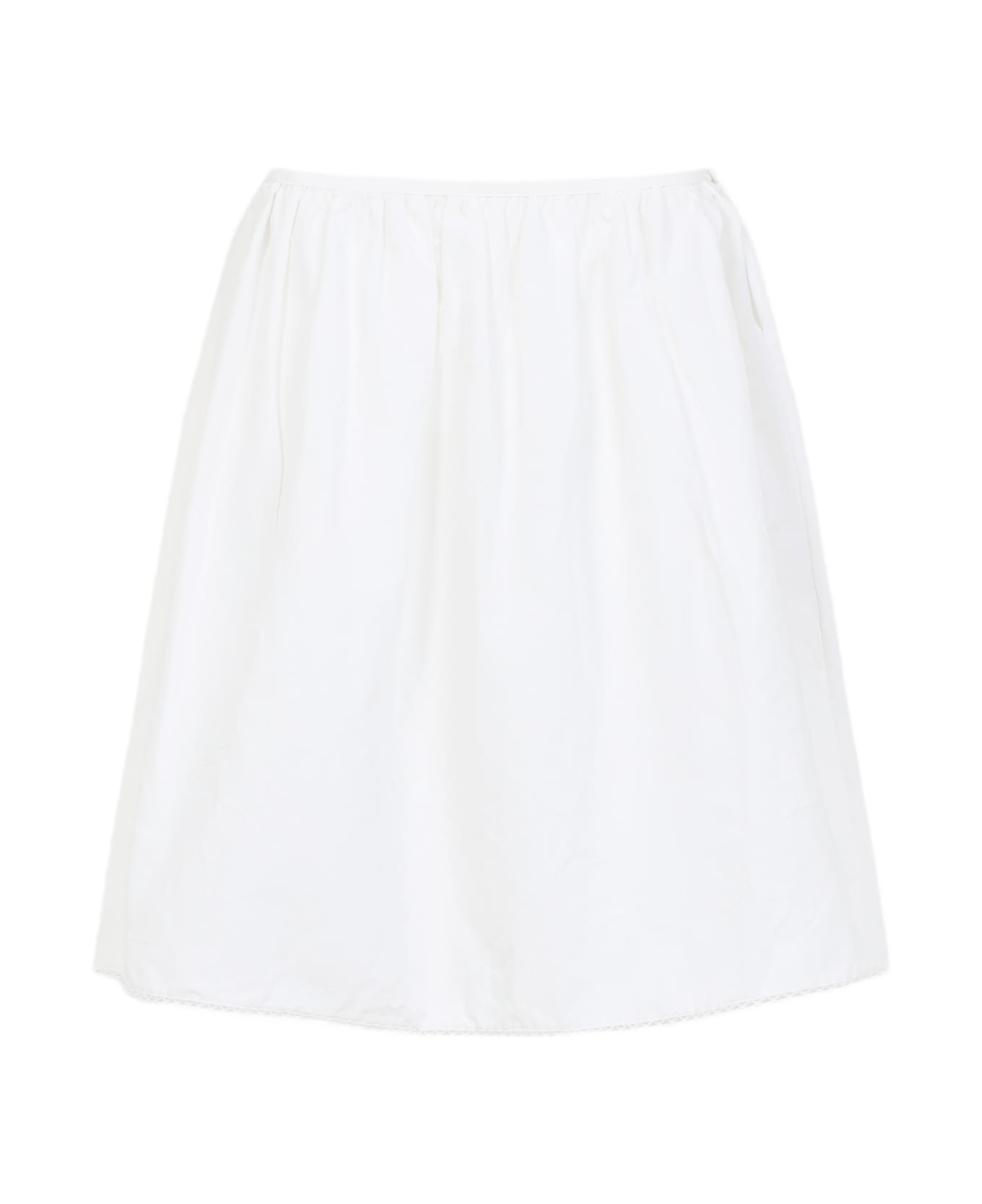 Miu Miu Cotton Midi Skirt - Bianco