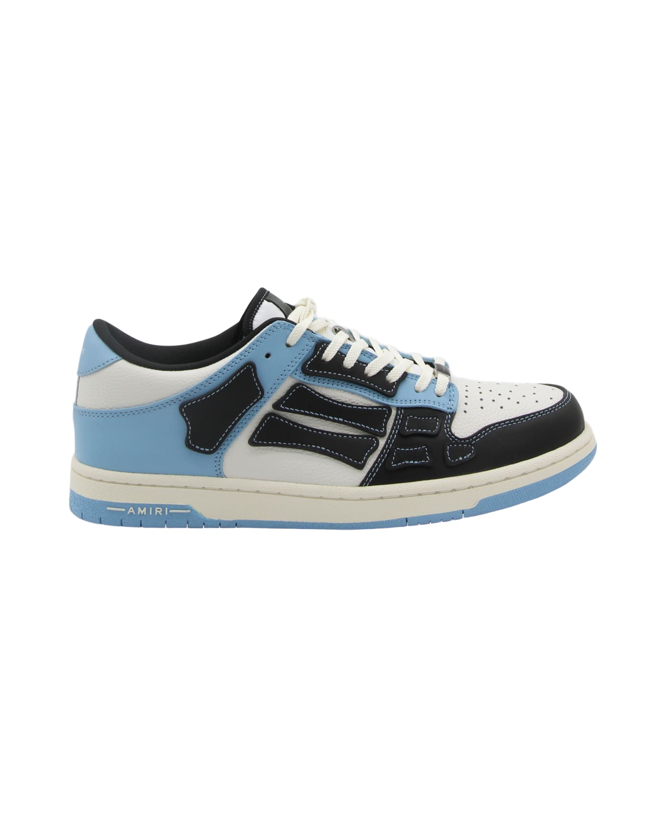 AMIRI Black, White And Light Blue Leather Sneakers - Airblue