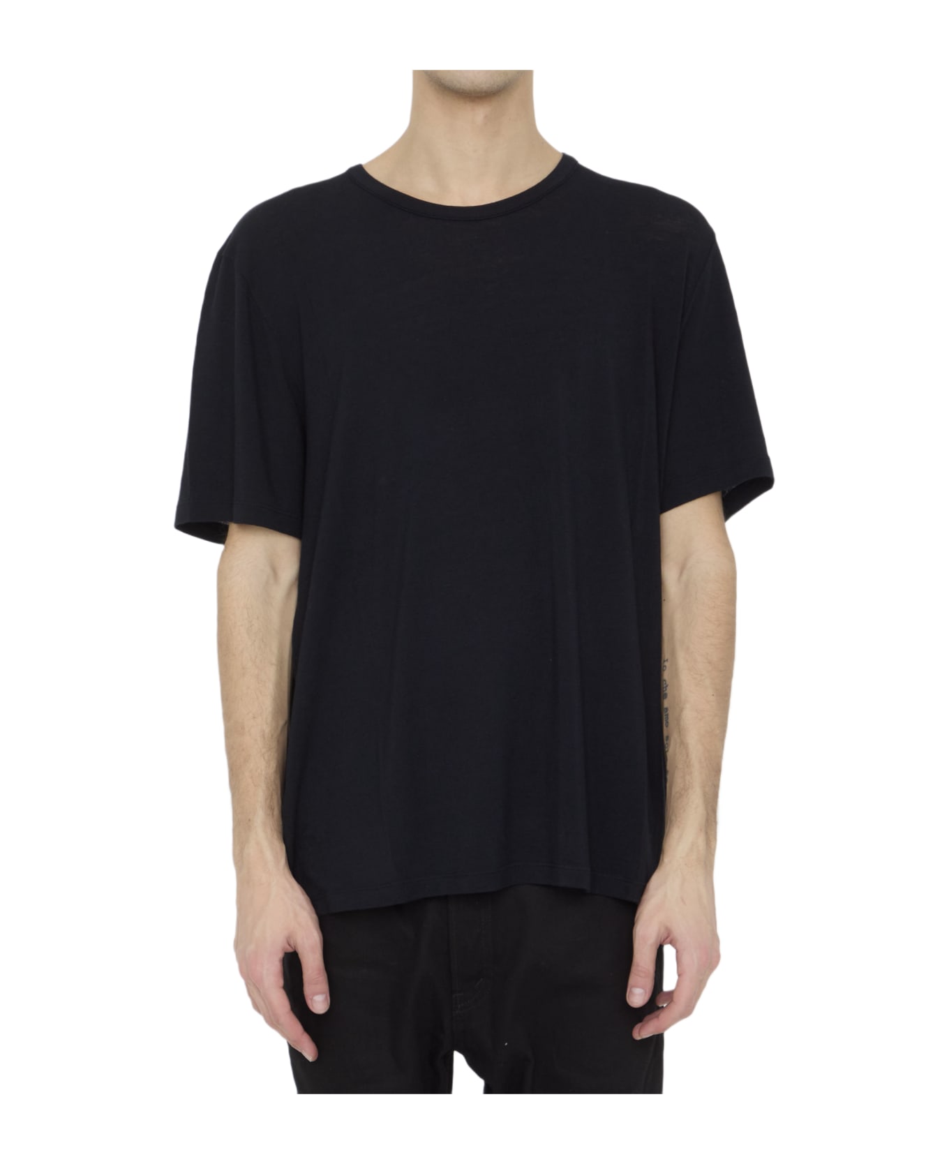 Saint Laurent Viscose T-shirt - BLACK シャツ