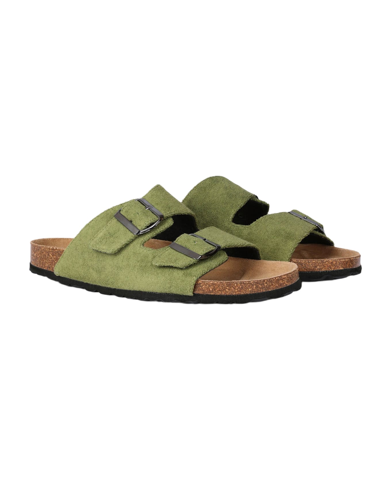 MC2 Saint Barth Military Green Terry Man Sandals - GREEN