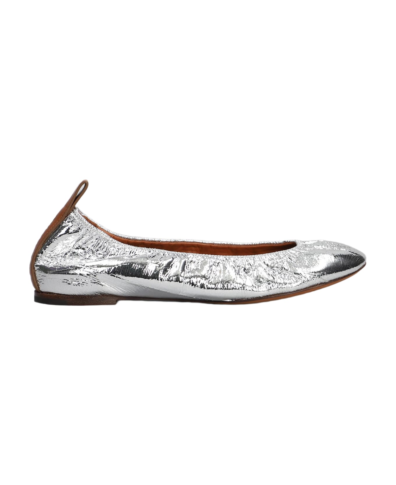 Lanvin Ballet Flats In Silver Leather - silver