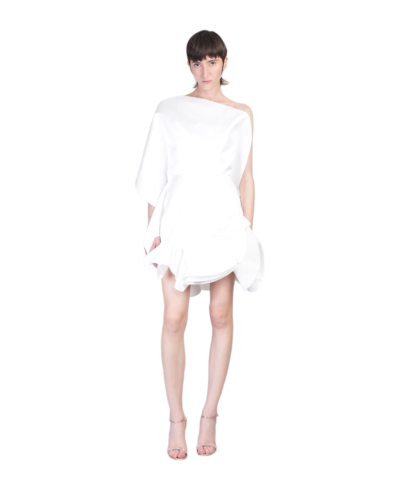 Del Core Mini Dress In White Polyester - white
