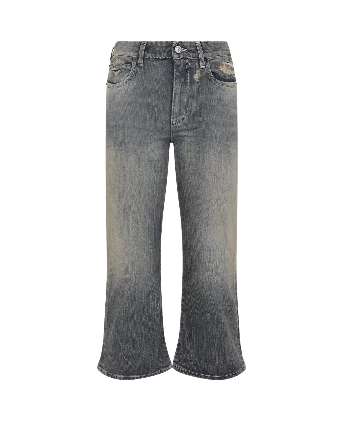 Balenciaga Laced Flared Capri Jeans - Light Blue