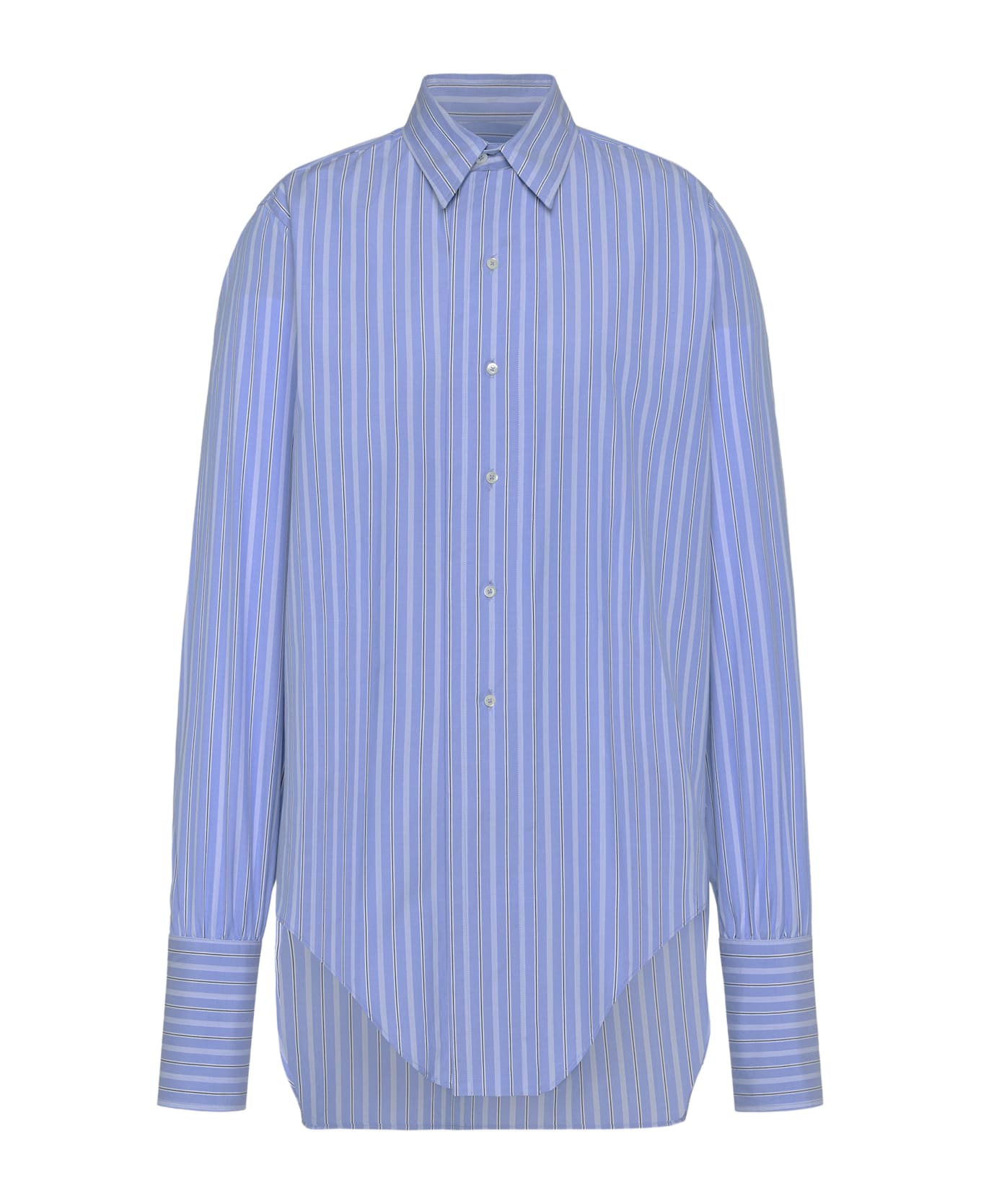 Maison Margiela Cotton Shirt With Striped Pattern - Clear Blue