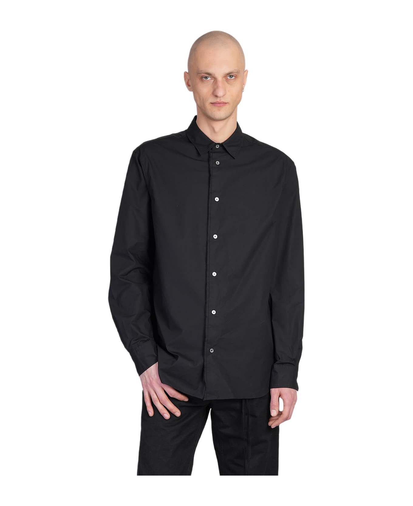 Ann Demeulemeester Haaken Shirt In Black Cotton - black