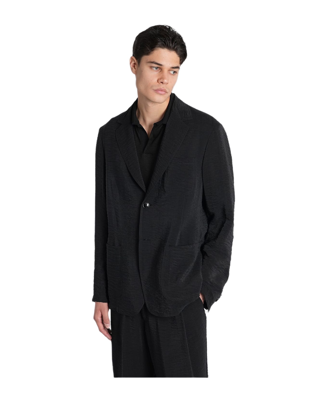 Giorgio Armani Blazer In Black Polyamide Polyester - black