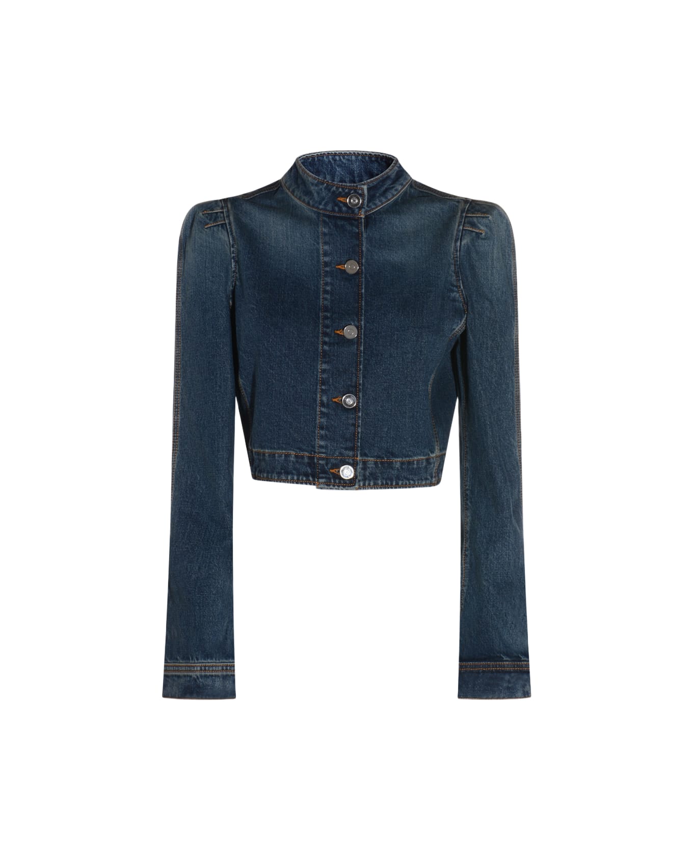 Alaia Blue Cotton Denim Jacket - BLEU DELAVE