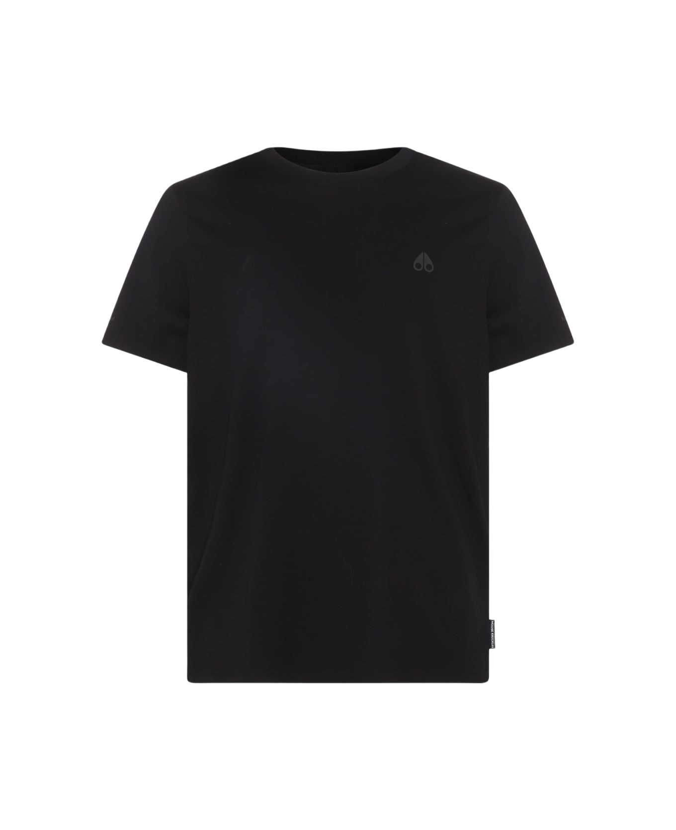 Moose Knuckles Black Cotton T-shirt - Black シャツ