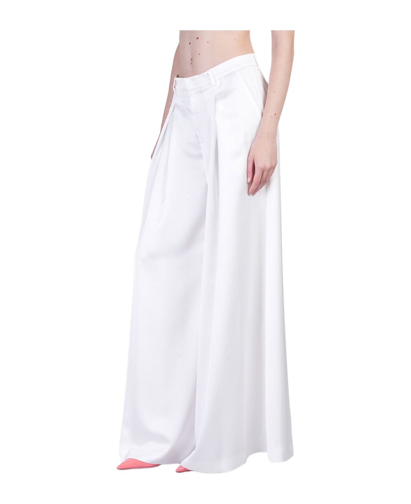 The Andamane Tara Pants In White Polyester - white