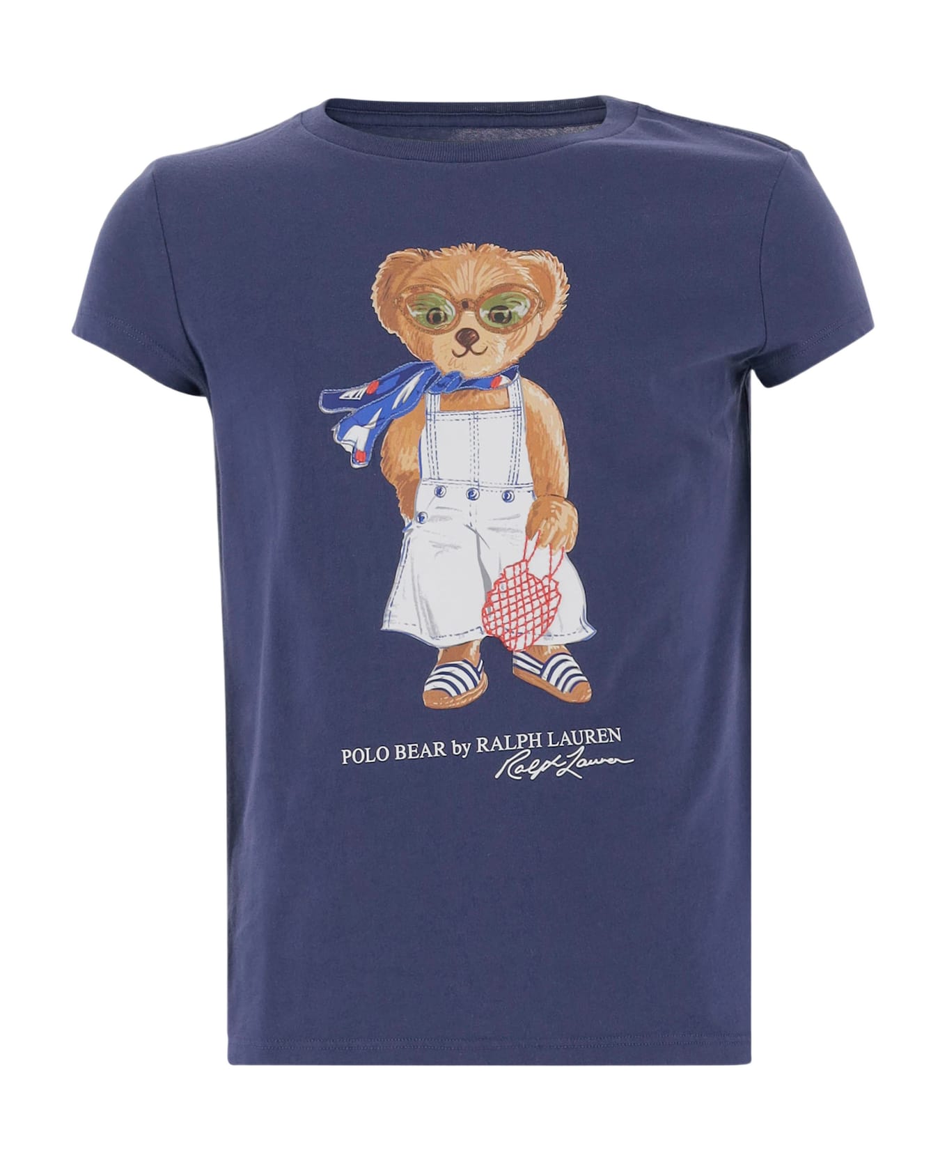 Polo Ralph Lauren Cotton Tshirt With Print - Blue