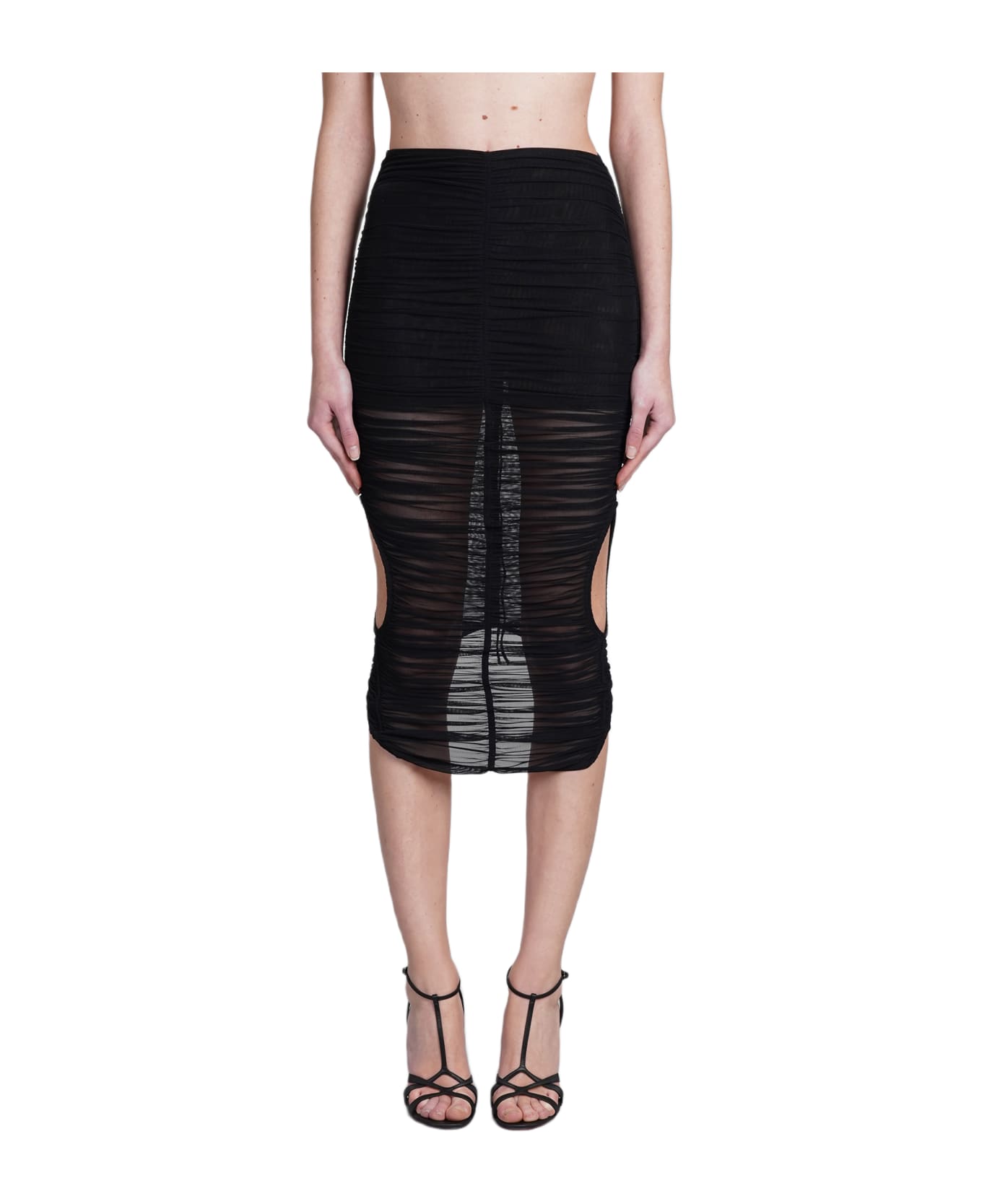 Mugler Skirt In Black Polyamide - black