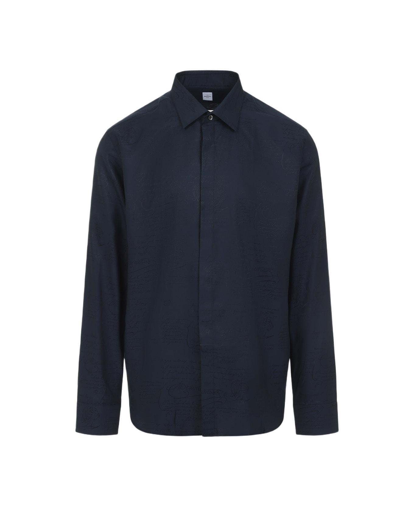 Berluti Mulberry Silk Shirt - Night Blue