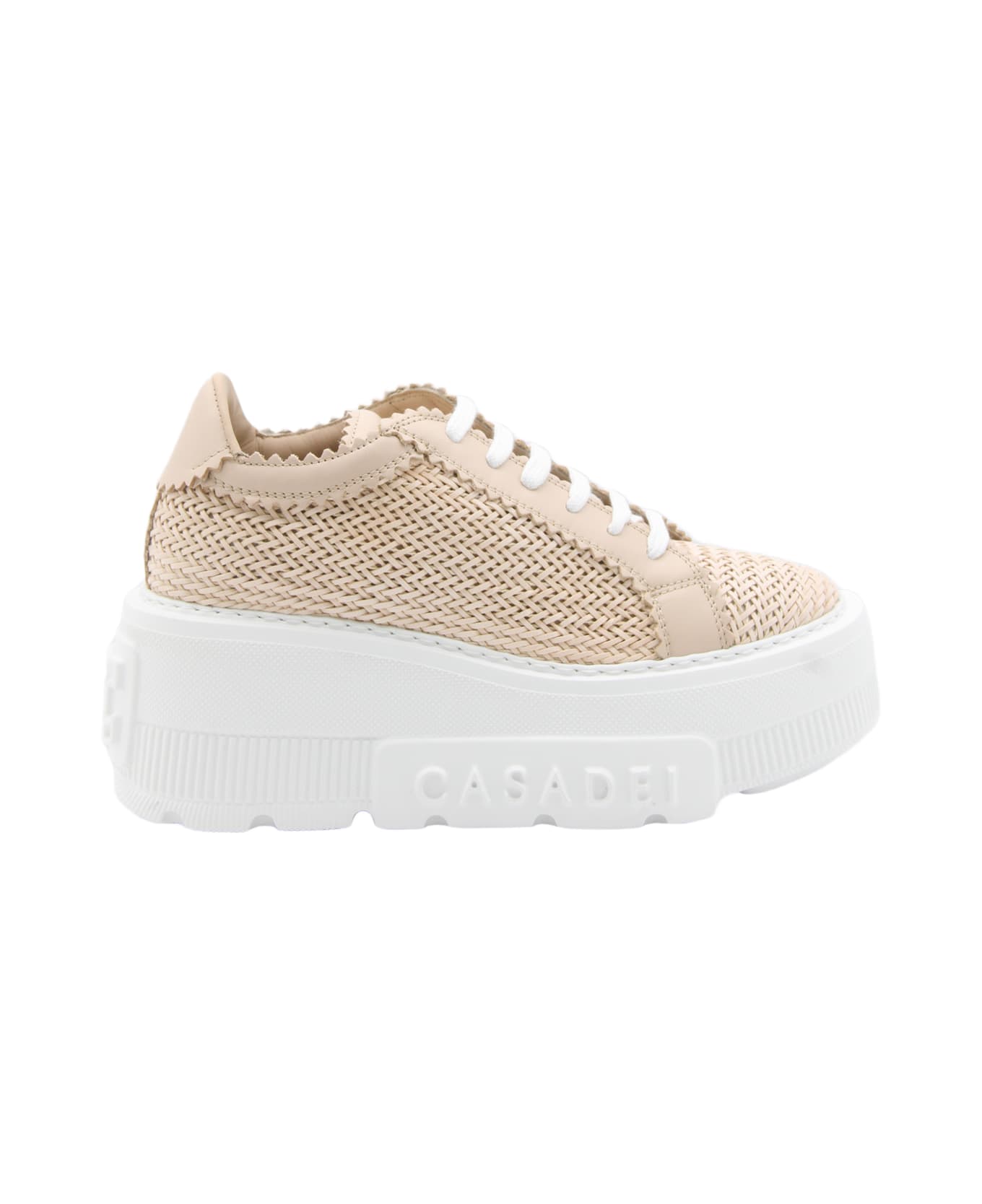Casadei Light Pink And White Leather Sneakers - SPIAGGIA ROSA