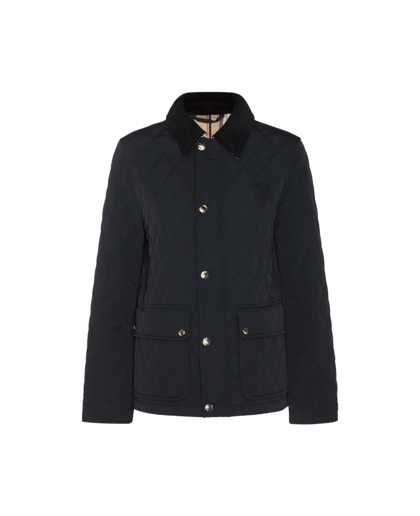 Burberry Black Down Jacket - Black/sand ip check