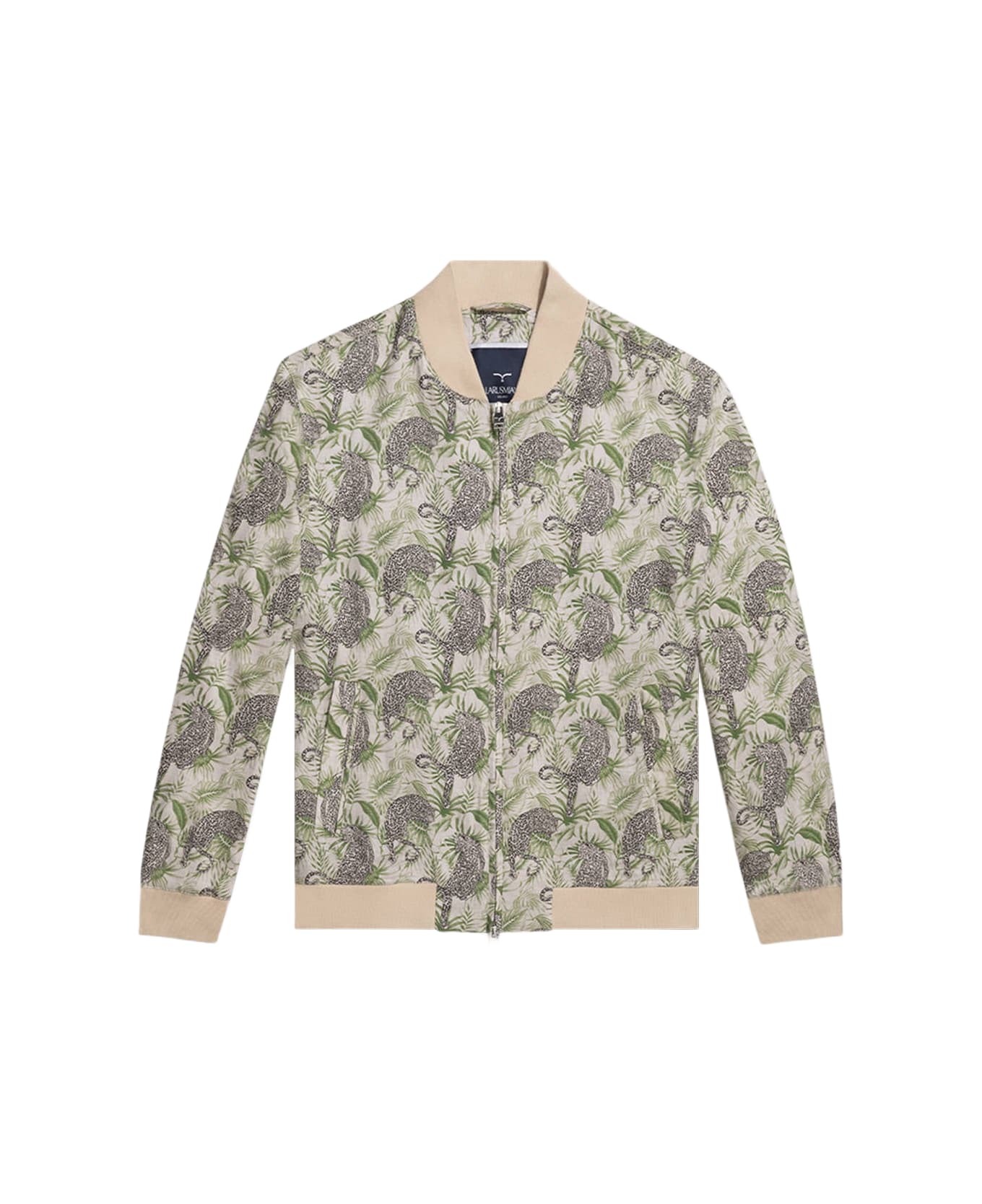 Larusmiani Bomber Cheetah Down Jacket - Green Cheetah