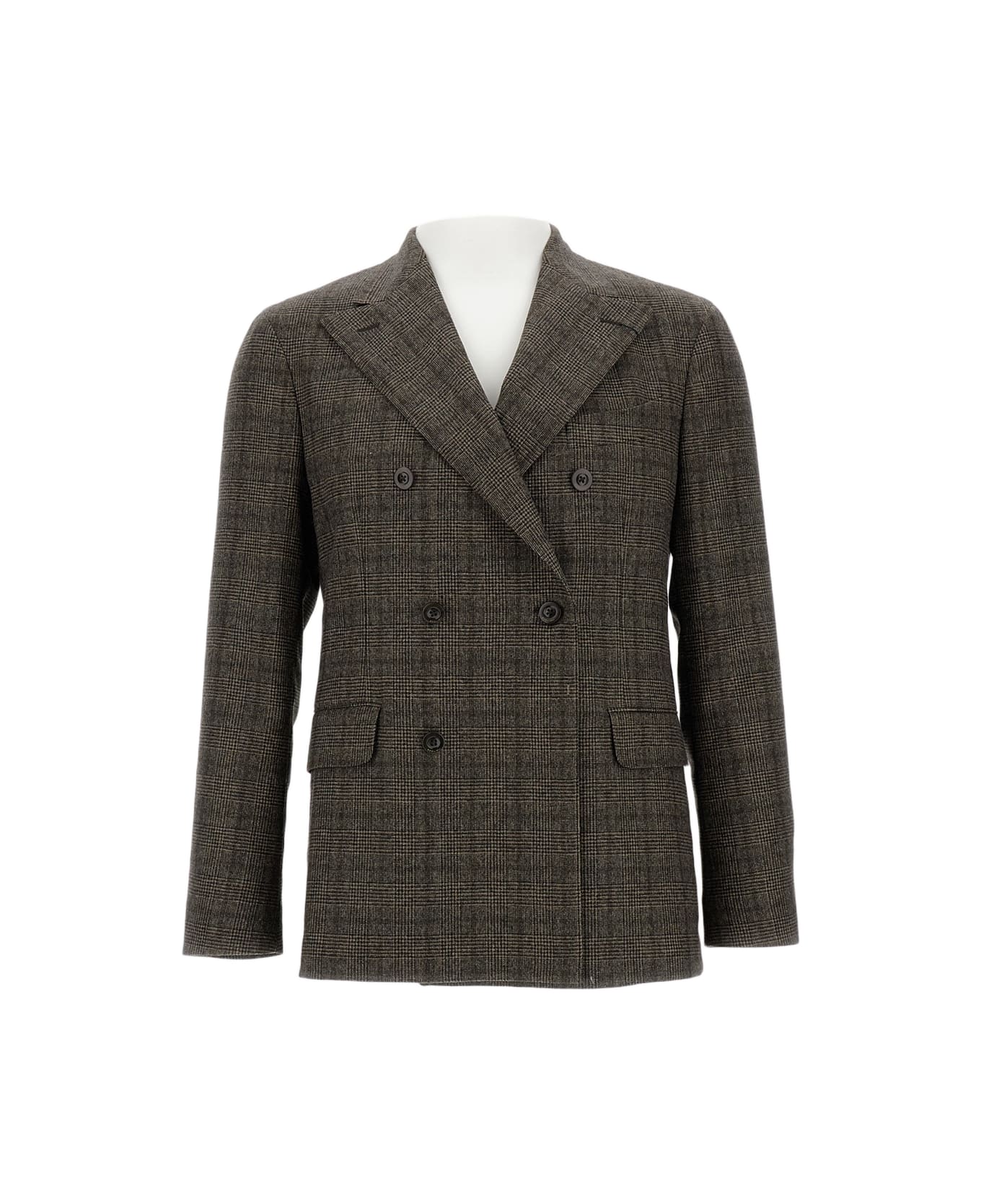 Boglioli Double-breasted Wool Blend Jacket - Brown