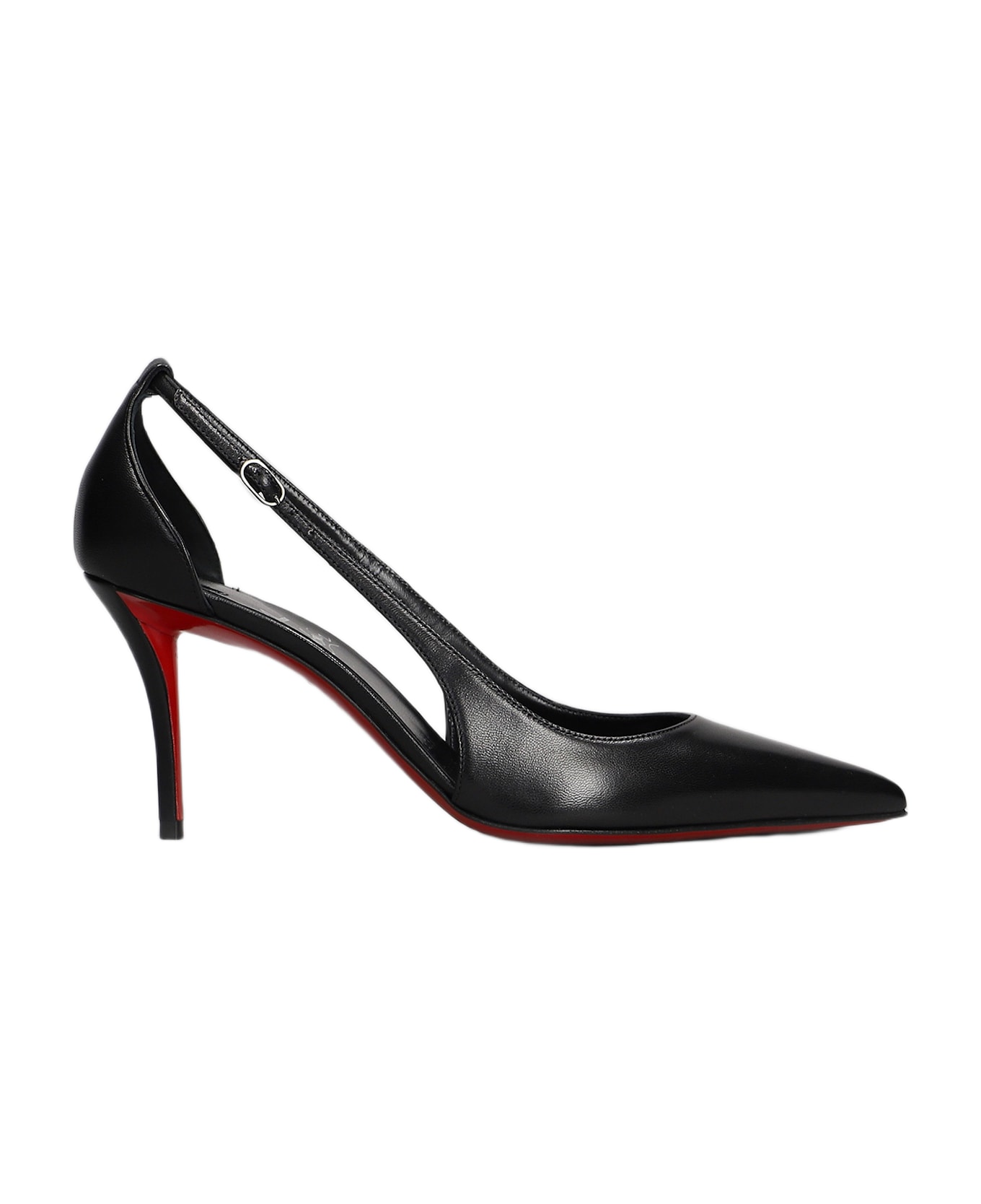 Christian Louboutin Apostrophatoric 80 Pumps In Black Leather - Black/lin Black