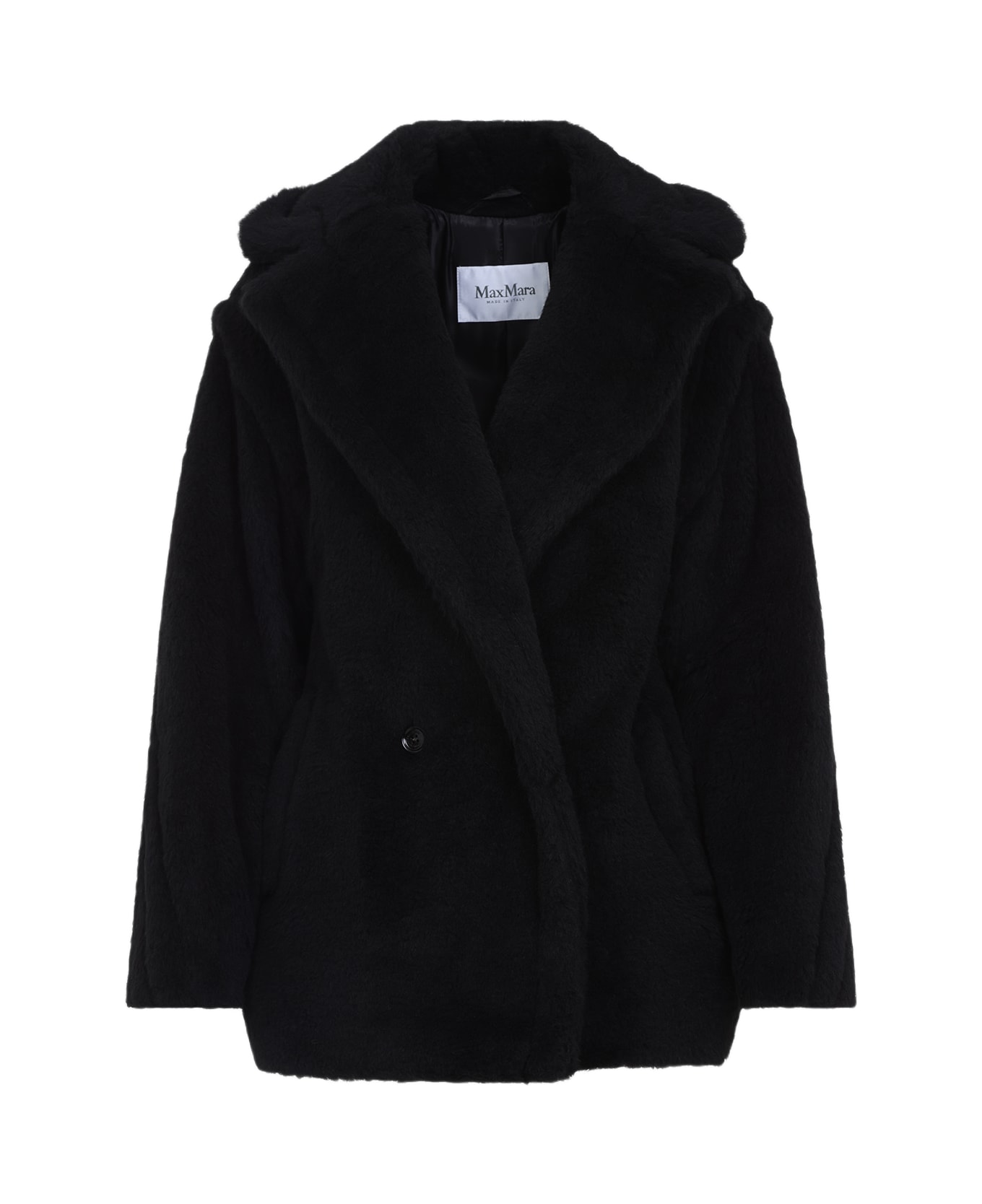 Max Mara Fuxia Teddy Short Coat - Black