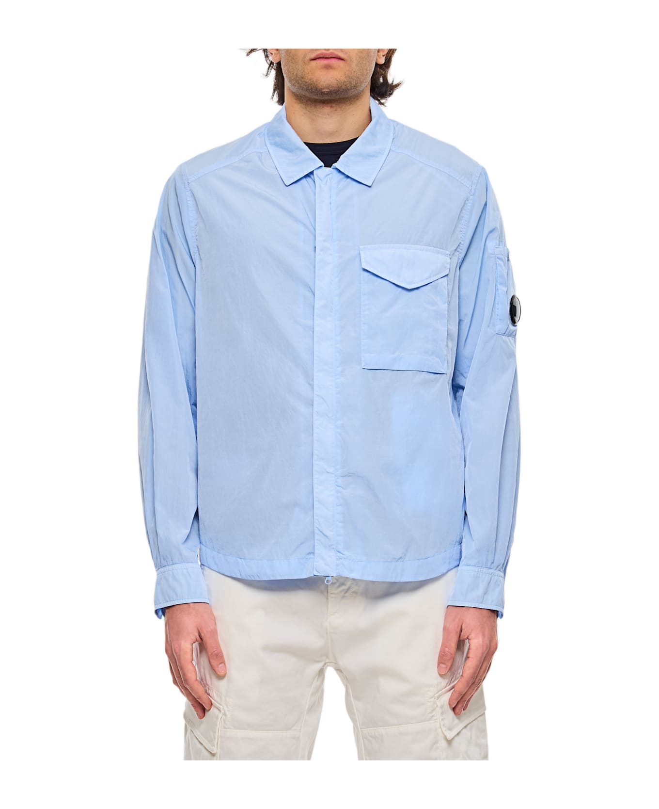 C.P. Company Chrome-r Full Zip Overshirt - Clear Blue