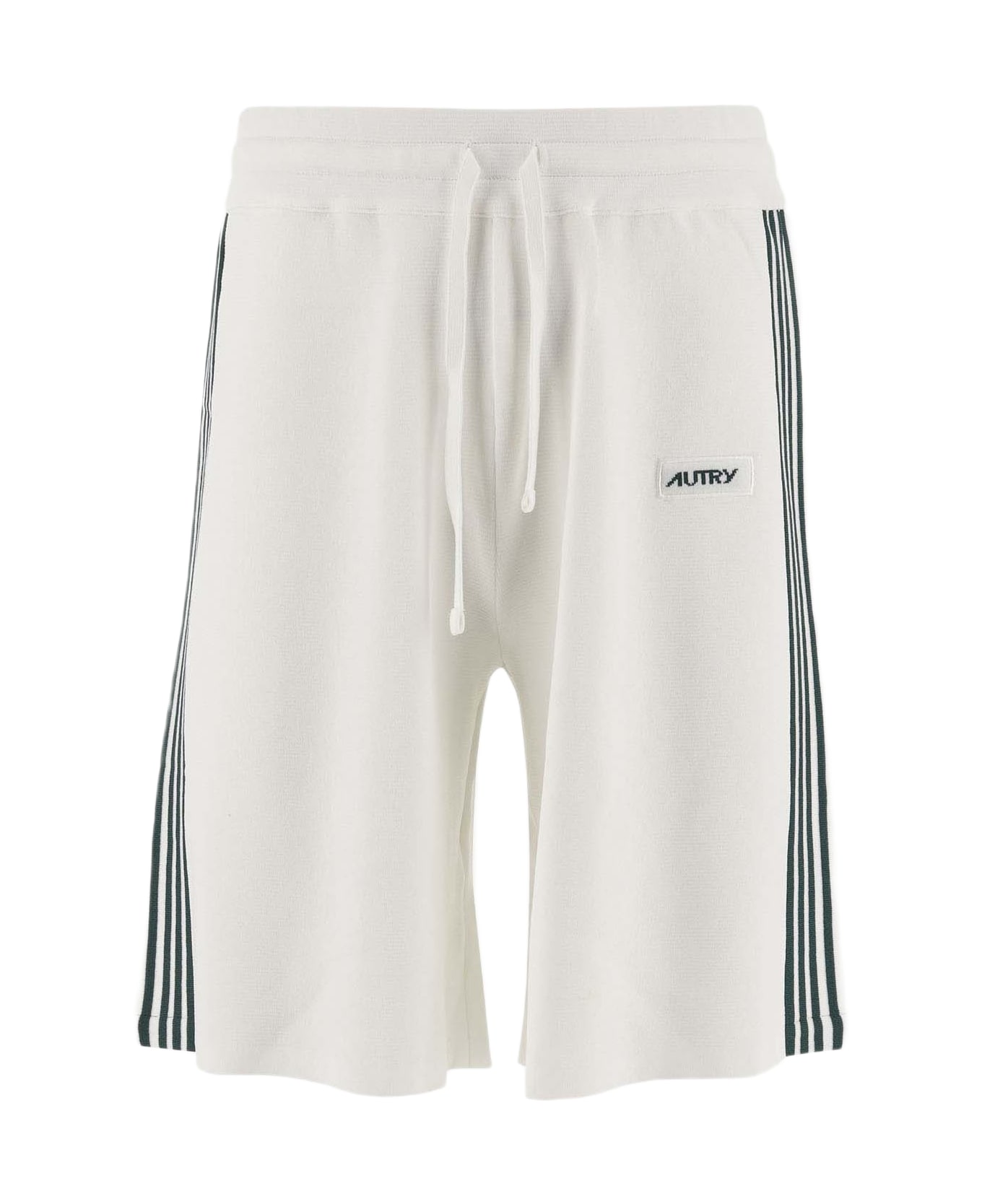 Autry Viscose Blend Short Pants With Logo - White