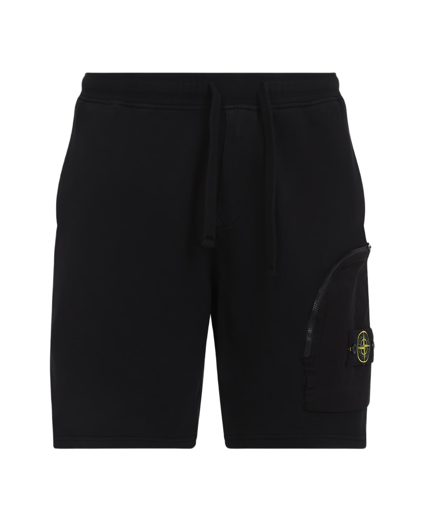 Stone Island Logo-patch Drawstring Shorts - BLACK