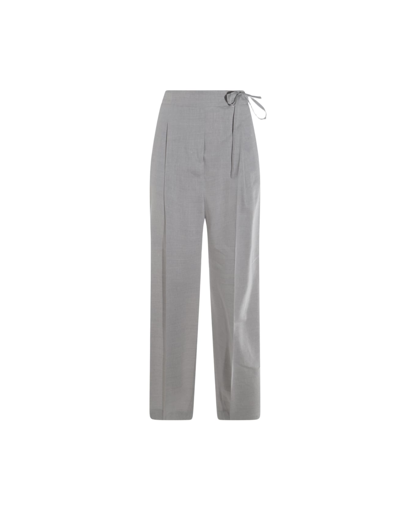 Eleventy Grey Linen And Wool Pants