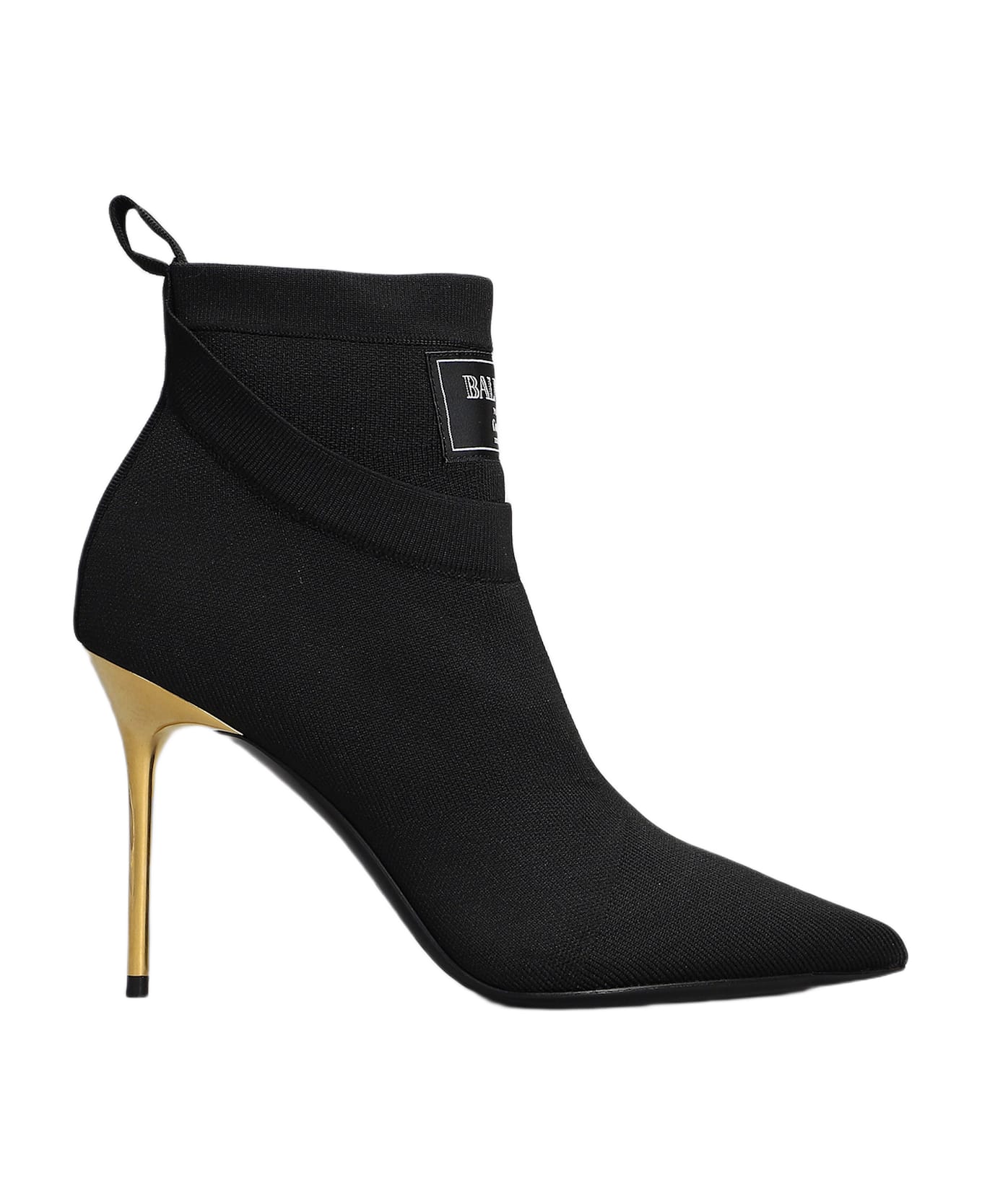 Balmain Ankle Boot High Heels Ankle Boots In Black Cotton - black