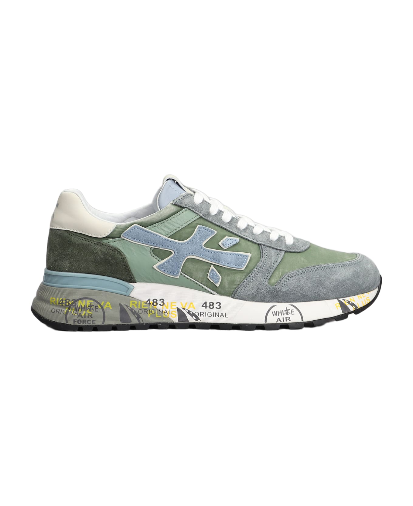 Premiata Mick Sneakers In Green Suede And Fabric - green