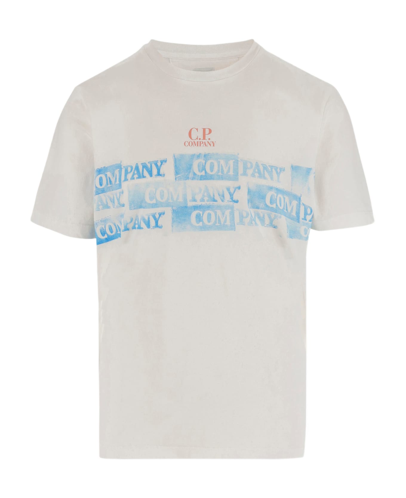 C.P. Company Cotton T-shirt With Logo - GAUZE WHITE