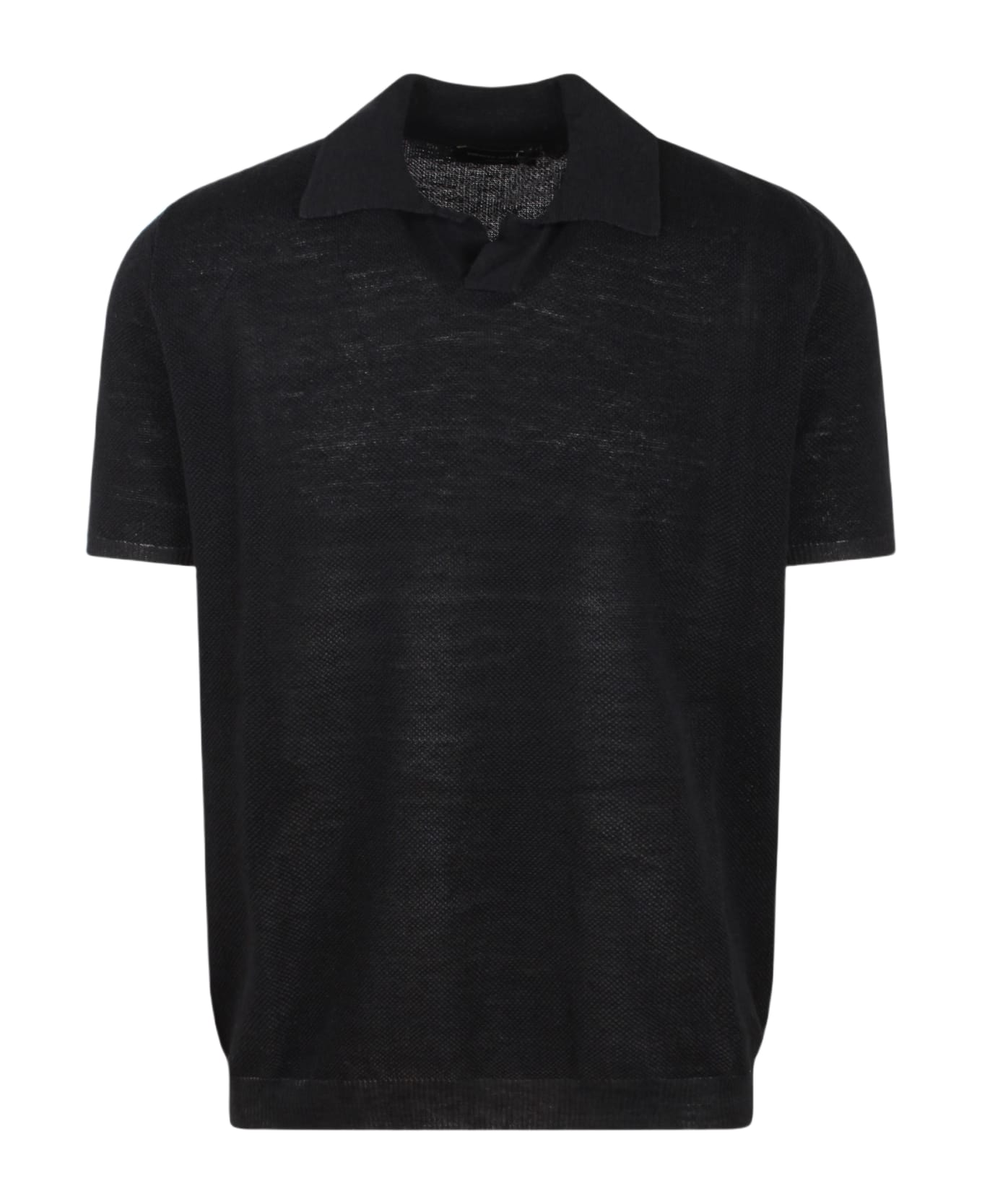 Roberto Collina Milano Stitch Polo Shirt - Black