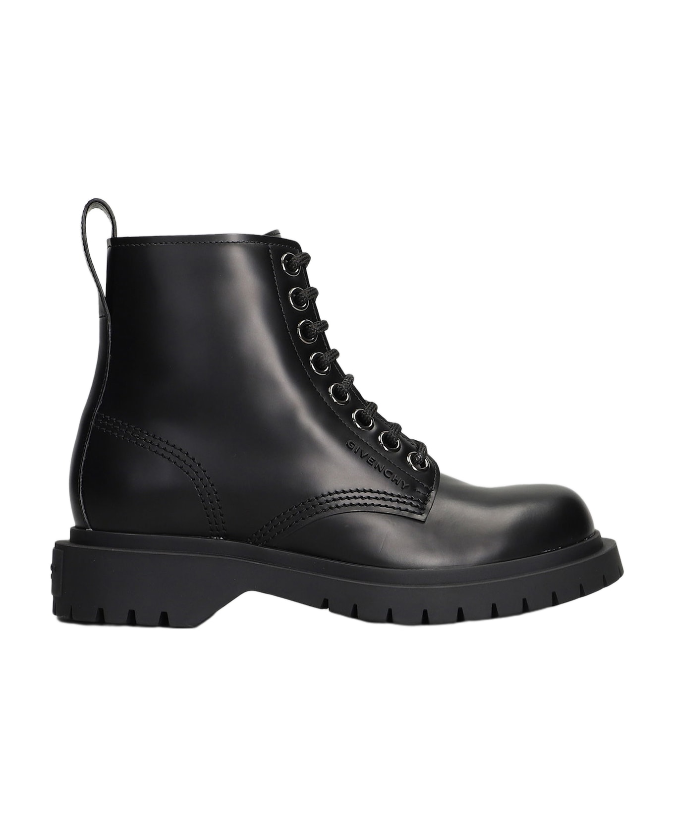 Givenchy Lace Up Boot Combat Boots In Black Leather - black