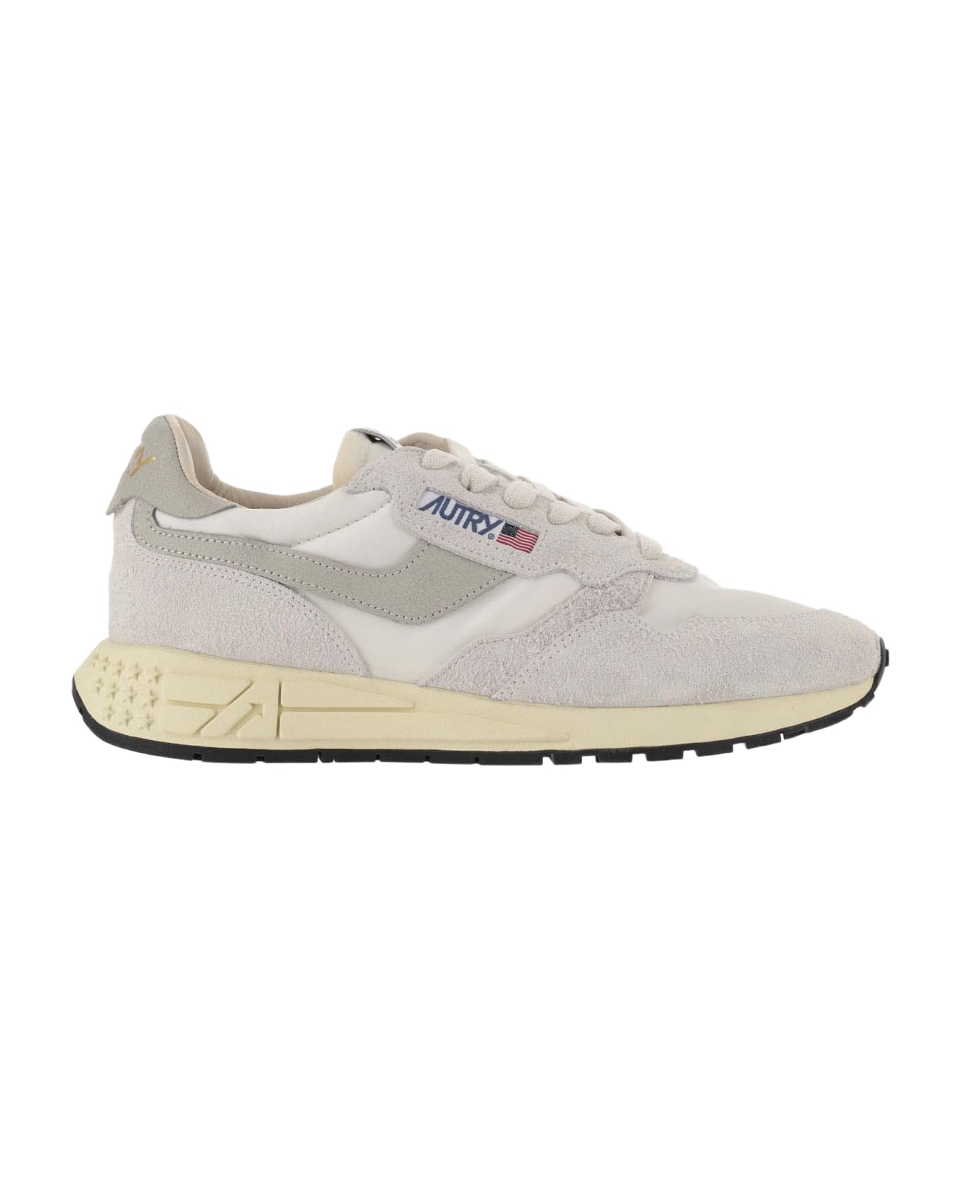 Autry Reelwind Low Nylon And Suede Sneakers - Wht/nat