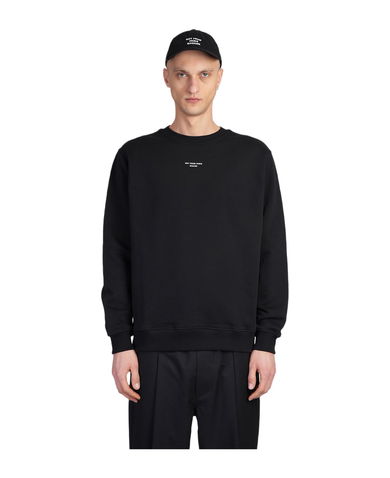 Drôle de Monsieur Sweatshirt In Black Cotton - black