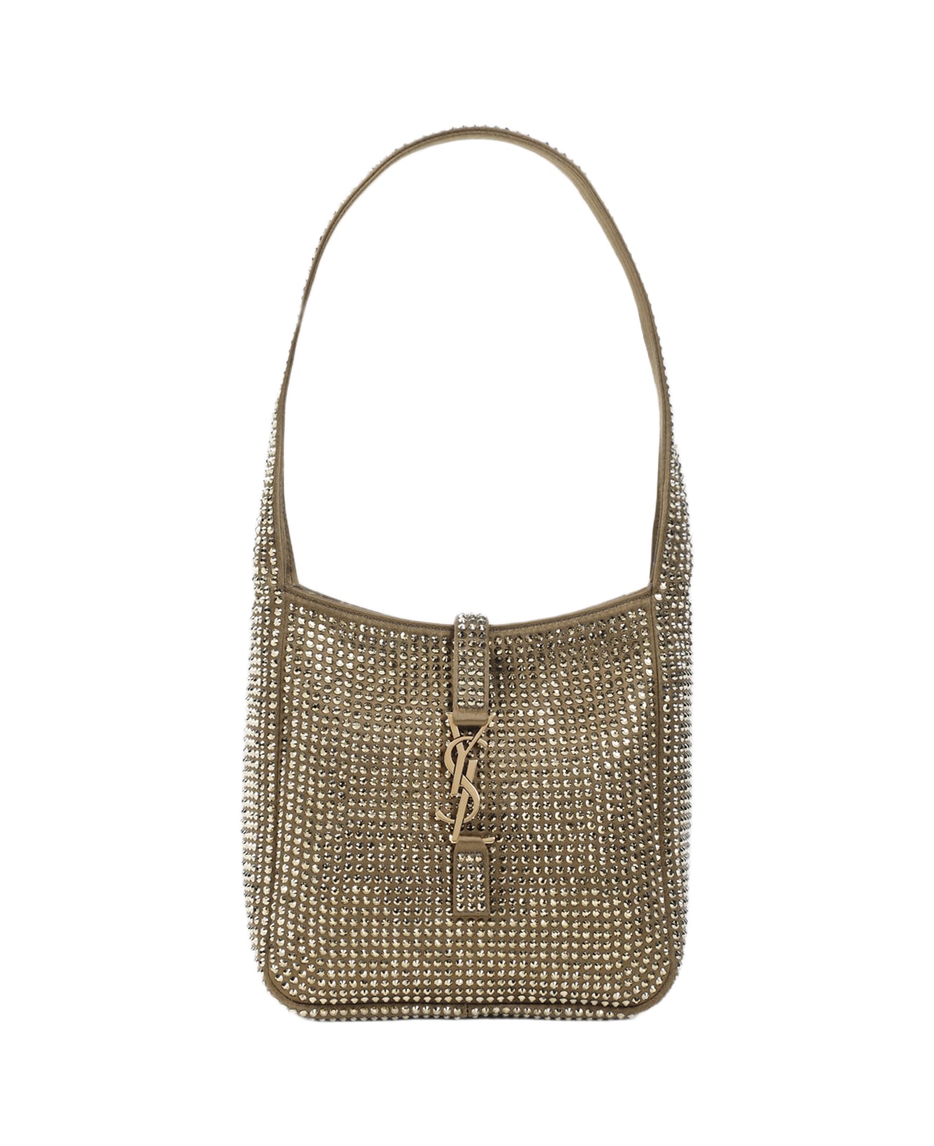 Saint Laurent Embellished Satin Le 5 ã  7 Supple Baby Shoulder Bag - HAVANA