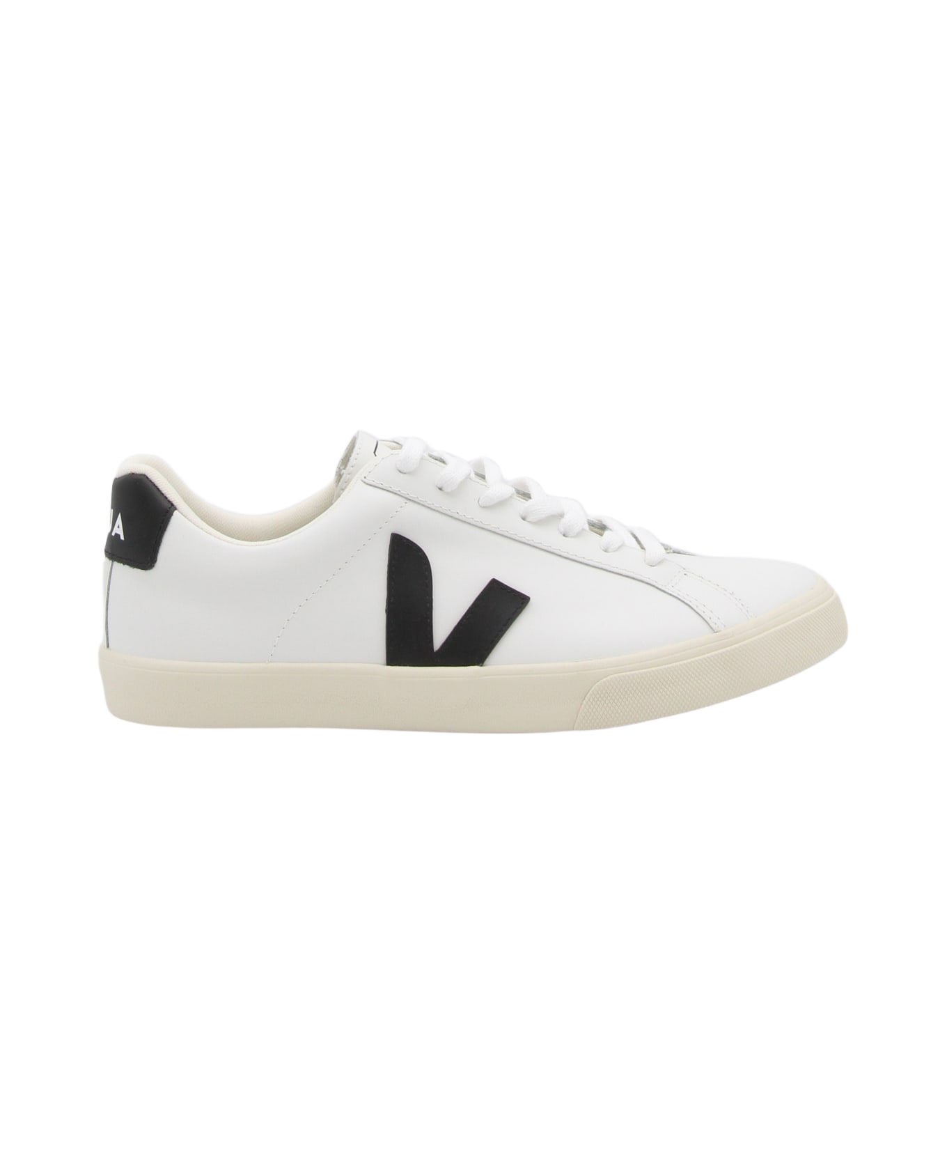 Veja White And Black Faux Leather Esplar Sneakers - EXTRA-WHITE_BLACK