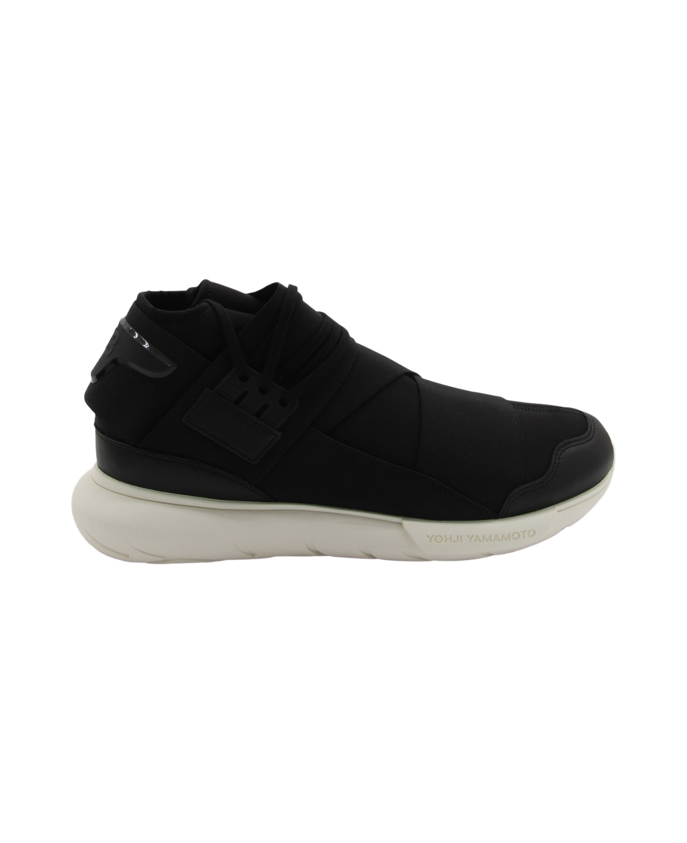 Y-3 Black And Off White Qasa Sneakers - black/black/off white